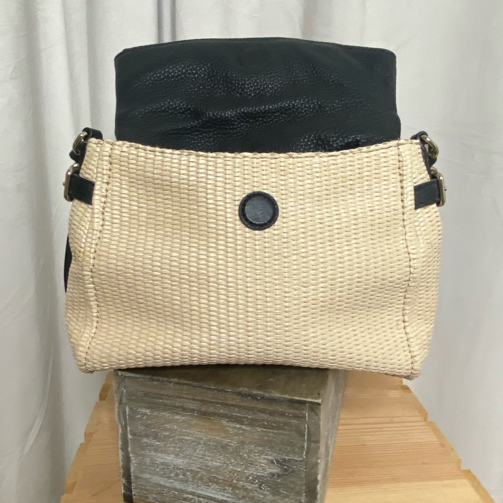 Kate Spade New York Leather and Basketweave Satchel with Crossbody Strap - Picture 4 of 16